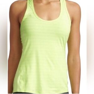 Athleta shadow stripped chi tank neon green S